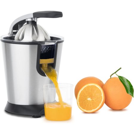 Elektrisk sitruspresse profesjonell spak rustfritt stål AGR80 BPA-fri, juice appelsin, sitron, grapefrukt, rask, automatisk, stille, kraftig 160 W, An