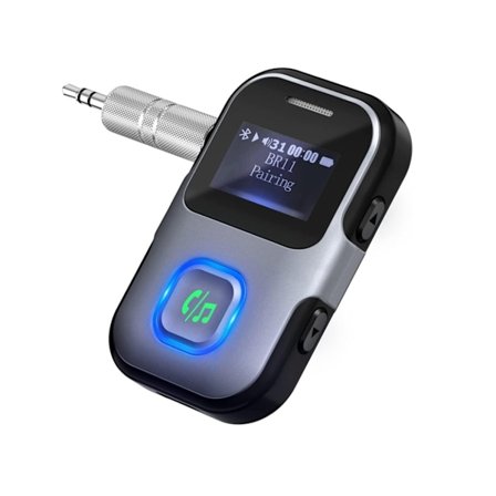 Bluetooth 5.0-mottagare med LCD-skärm Bluetooth Aux-adapter för bil med brusreducerande mikrofon Trådlös bilkitmottagare från