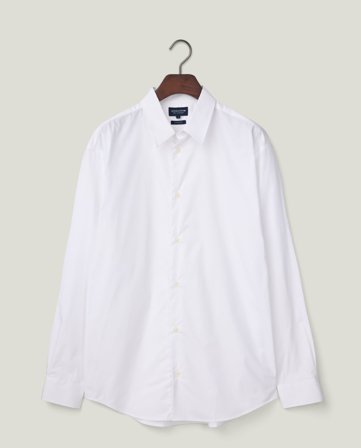 Lexington Loose crisp cotton shirt, white