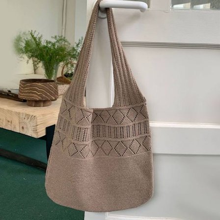 Damaxelväskor Virkad väska BRUN - spot försäljning