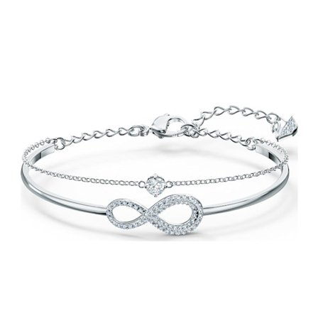 s925 Sterling Silver Dubbelskikts Diamantarmband, Silver