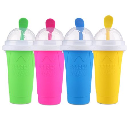 Mordely 1 st Frozen Magic Squeeze Cup Slushie Maker Cup gul