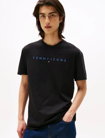 Tommy Jeans Tjm Reg Linear Logo Tee Ext - Black - XL