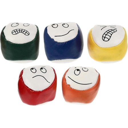 Runde sandsekker 5 stk Emoticon sjongleringsballer Tegneserie Beanbag Leker Barn Kaste Leketøy Hacky Ballsekker