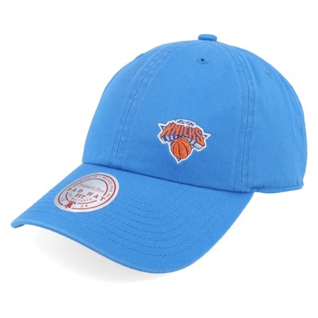 Mitchell & Ness - NBA Blauw unconstructed Cap - New York Knicks Micro Lefty Strapback Royal Dad Cap @ Hatstore
