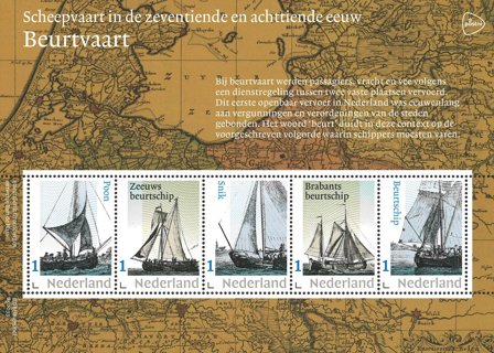 "Holland - Skibe i 1600- og 1700 tallet: Rutefart"Beurtvaart" - Postfrisk miniark"