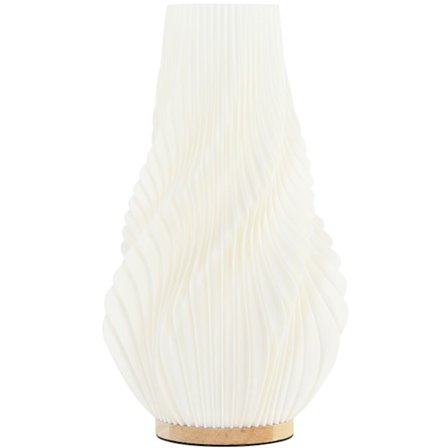 Bordslampa, Smart LED-bordslampa med 3D-utskrift blomliknande lampskärm, app/röstkontroll, musiksynkronisering, dimbar sänglampa med Alexa & Google As