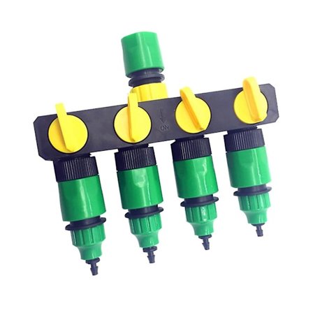 Drip Garden Bevattning 4-vägs Krandelare 1/2 Tums Slangkran Adapter Koppling