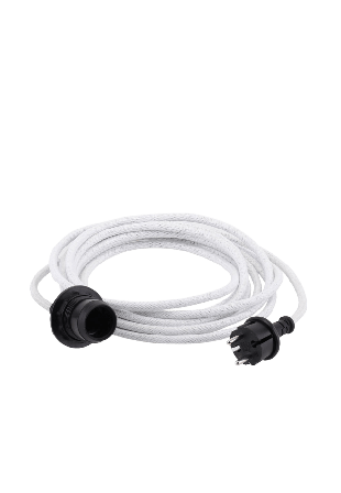 Watt&Veke Outdoor cable set textile White E27 Belysning Unisex Vit 5x2x500