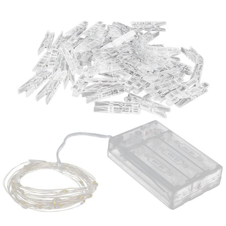 Fotoklips-lyskjede, klips-lyskjede, dekorasjonslys med KLB