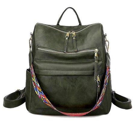 Læderrygsæk til kvinder, skoletasker med høj kapacitet, rejserygsække til kvinder