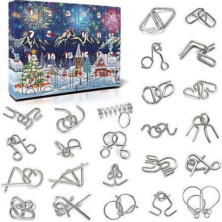 Metal Puslespil Julekalender 2024 Til Børn og Voksne - Jule Nedtællingskalender