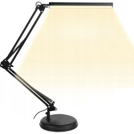 Fleksibel skrivebordslampe med klips og fot - USB Svart