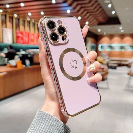 iPhone 17 Lavendel Lilla Deksel Magnetisk Feste og Dobbelthjerte