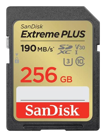 SanDisk Extreme PLUS 256GB SDXC 190MB/s UHS-I