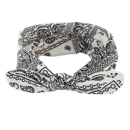 Pehmeä valkoinen joustava hiusnauha naisille, kesäboheemi tyyli