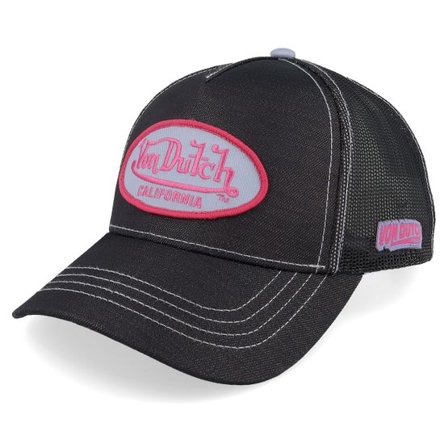 Von Dutch - Svart trucker Keps - Baseball Suedin Black/Light Blue A-Frame Trucker @ Hatstore