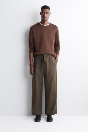 COS Homme Pantalon Barrel Taille Ajustable in Marron