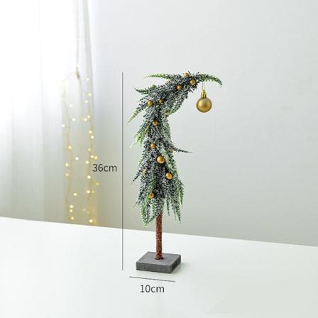 Juletrær enkel skjev hals juletre julepynt skrivebordsdekorasjoner egnet for juledekorasjon julegave Gold ball accessories 36cm