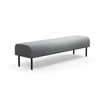 Modular bench VARIETY, 3-seater, fabric Pod CS, silver grey