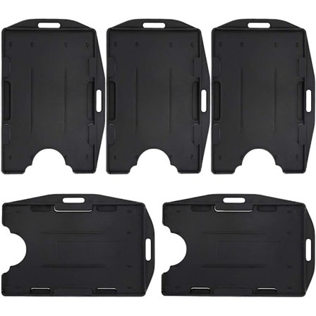 2 Kortin ID-korttikotelo, 2-puolinen, musta, jäykkä, kova muovi, luottokortin suoja - 5 kpl