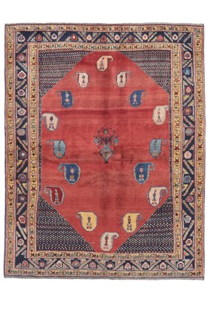Annodato A Mano Gabbeh Kashkooli Tappeto 168X220 Persiano Di Lana Rosso Scuro/Marrone