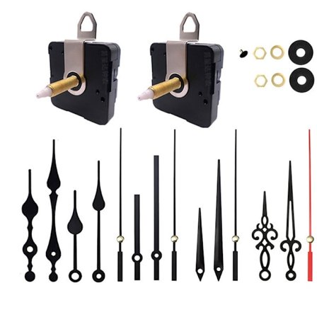 Paristokäyttöiset hiljaiset kellokoneistot, joissa on 5 tyyppiä kelloviisareita, 2 kpl 6168S kvartsikoneistoa korjausta varten