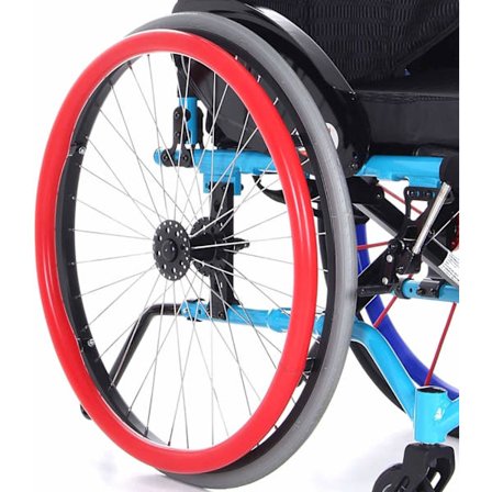 (24 tum, röd) 24 tums silikonrullstolsdrivhjulskåpor, halkfria slitstarka handdrivskåpor, Whee