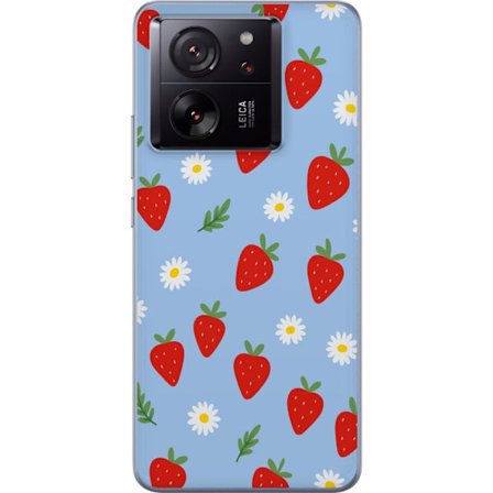 Kompatibelt Mobilskal till Xiaomi Xiaomi 13T Pro Jordgubbar jordgubbar tryck sommar bär blommor prästkragar svensk midsommar retro design kök