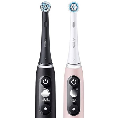 Braun Oral-B iO Duo Series 6 elektrisk tandbørste med AI og interaktivt display - Black Lava / Pink