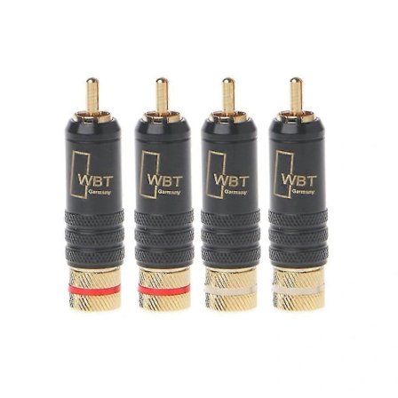 4 stk. Wbt-0144 Guldbelagt RCA-stik Lås Lodning O/video-stik