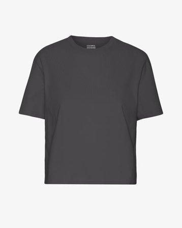 Organic Boxy Crop Tee - Lava Grey - Female - M