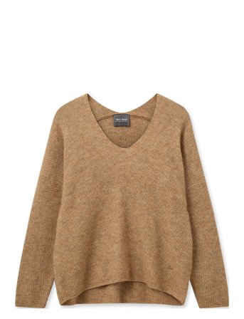 Mmthora V-Neck Knit Brown MOS MOSH