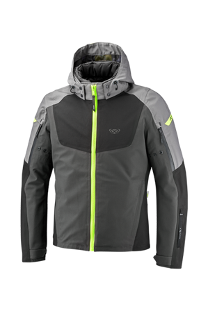 Motorjas Ixon Burning Grijs/Zwart/Lichtgeel 4XL