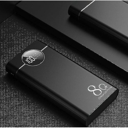 80000mah Bärbar Power Bank med LED-ljus Digital Power