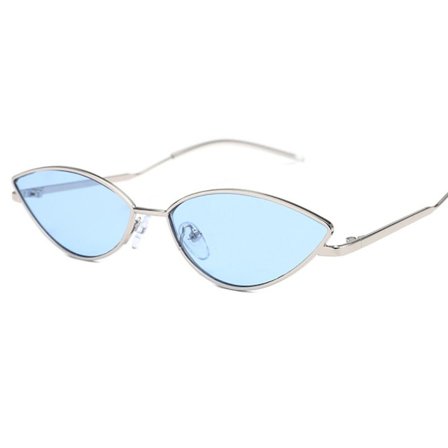 Mordely Cat Eye metall solglasögon Designer solglasögon SILVER-BLÅ
