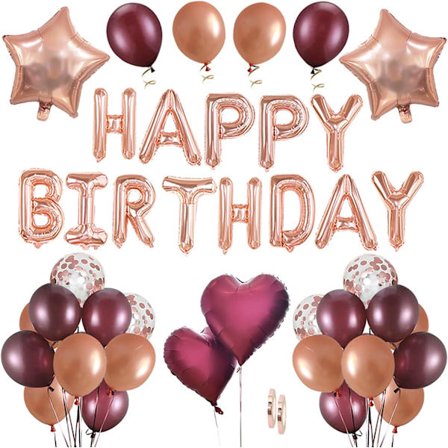 Dekorasjon Bursdag Kvinne Rose Gold Happy Birthday Ballonger