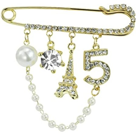 Vintage Crown Nummer 5 Lapel Pins og Broscher til Kvinder Rhinest