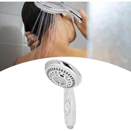G1/2 kädessä pidettävä suihkupää suihkupäällä, 4 nopeuden säädettävä vesitoiminto veden säästöliitännöillä