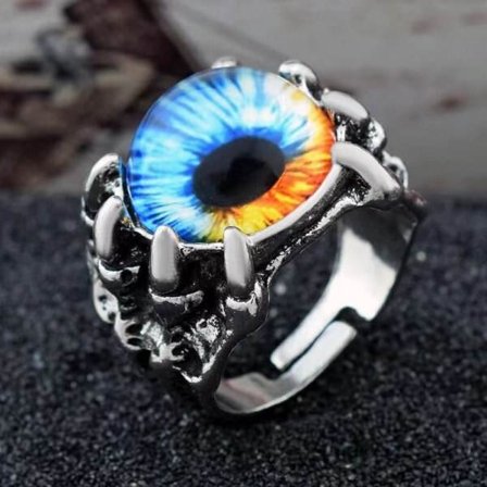 Vintage Punk Style Gul Evil Eye Snake Ringar För Män Kvinnor Personlighet Estetisk Djurring Herrbar Nattklubbstillbehör