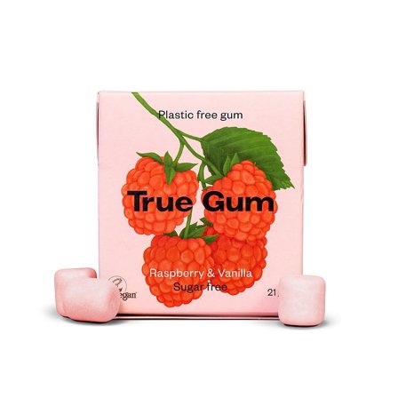 True Gum True Gum Raspberry & Vanilla 21 g., Helse & Madvarer, Snacks, Tyggegummi