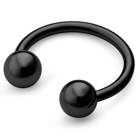 10 mm Black Titanium Circular Barbell for Men - Lip piercing jewellery