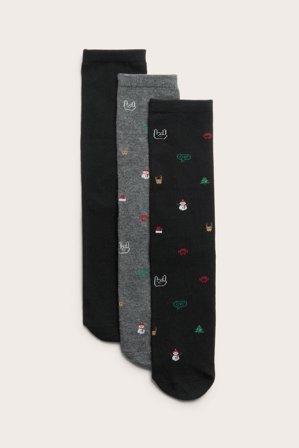 Kappahl | Bożonarodzeniowe skarpetki 3-pak | Czarne