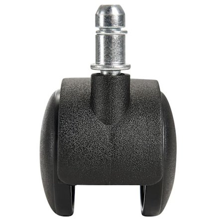 Rootz sæt med 5 glatkørende hårde gulvhjul til kontorstol 11 mm pin - diameter 50 mm - Sorte premium kontorstole hjul - Drejelige hjul til hårde gulve