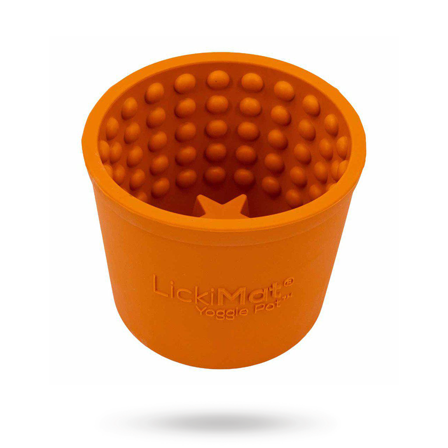 LickiMat - Lickimat Yoggie Pot - Orange - Matskål, hundgodis & tuggisar