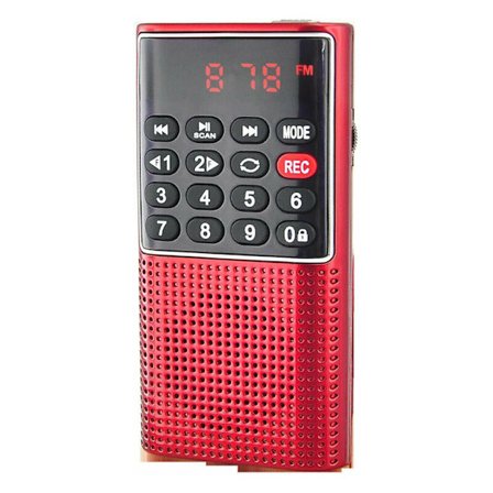 Liten bærbar radio, oppladbar bærbar radio med opptak