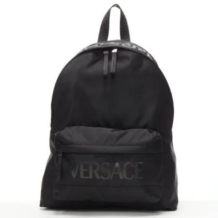 Versace Pre-owned Pre-owned Nylon Rugzaks , Zwart , Dames , Maat: ONE Size Vintage Tassen