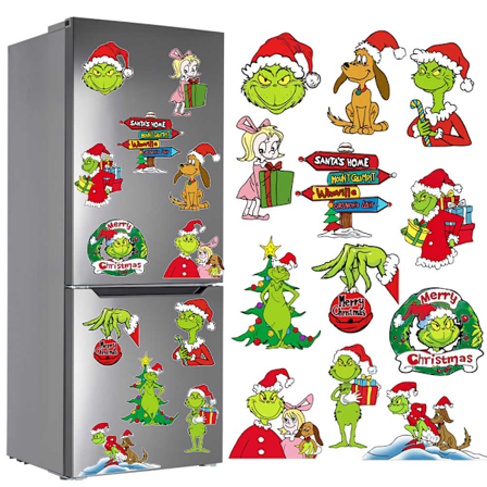 Jule-Grinch Julemand Køleskabsmagneter Magnetiske Juledekorationer Bilstickers Dørstickers