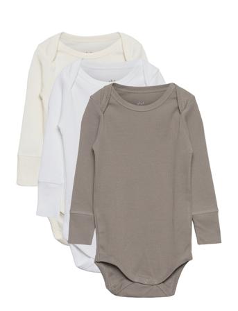3 Pack Rib Jersey Long Sleeve Body Bodies Long-sleeved Grå Copenhagen Colors