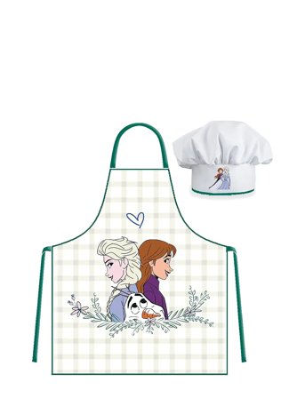 BrandMac Kids Apron + Hat - Frozen 4640 - White - ONE SIZE